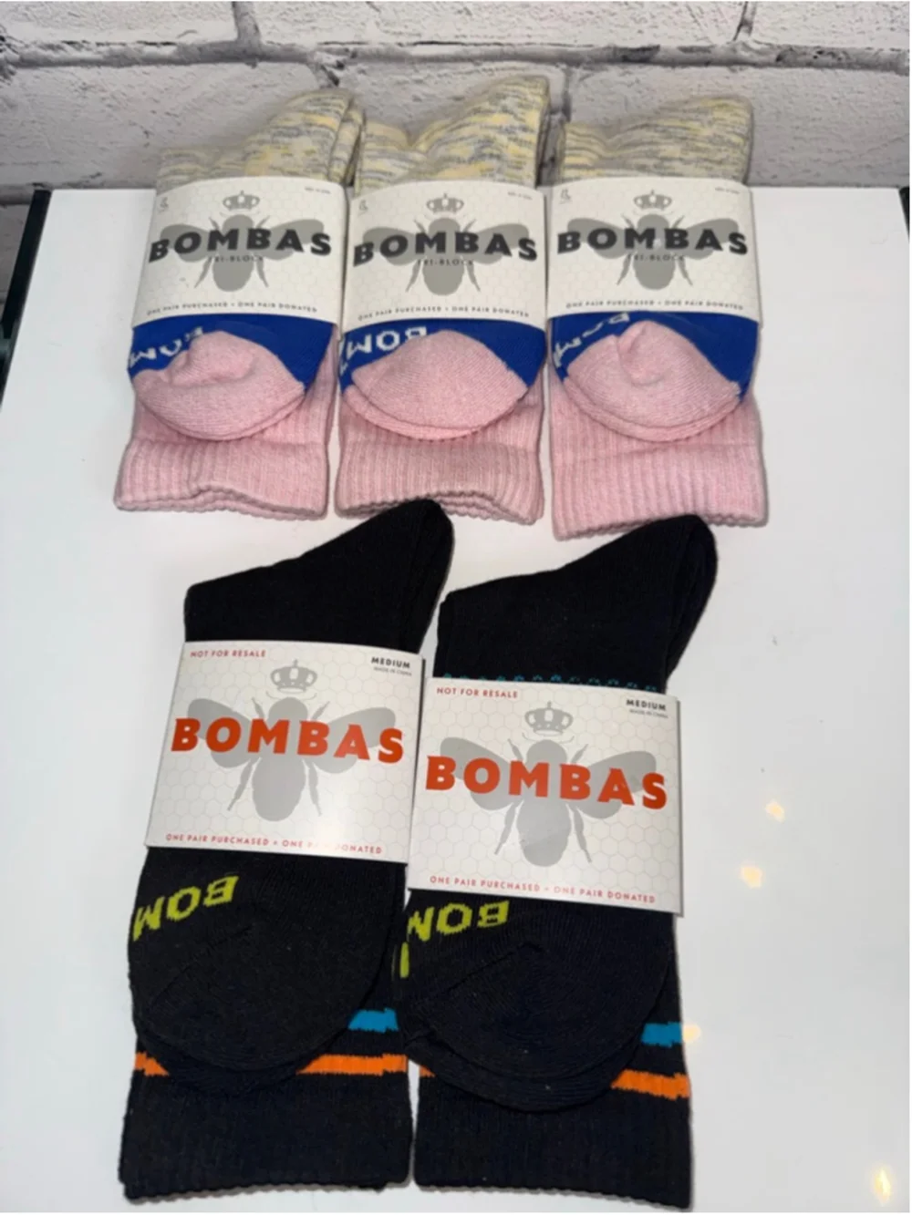 Women’s Bombas Socks size Medium Calf Socks Casual Black & Pink 5 Pairs Nurse